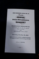 Annual Dinner-Dance-Awards BANQUET, Ironworker Local No. 44 October 18, 2025