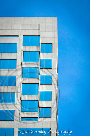 Blue sky, blue windows reflection